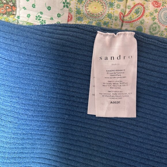 Sandro Blue Cap Sleeve Sweater - Picture 4 of 7